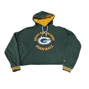 Green Bay Packers Hoodie New Era NFL Team Apparel Medium Cropped